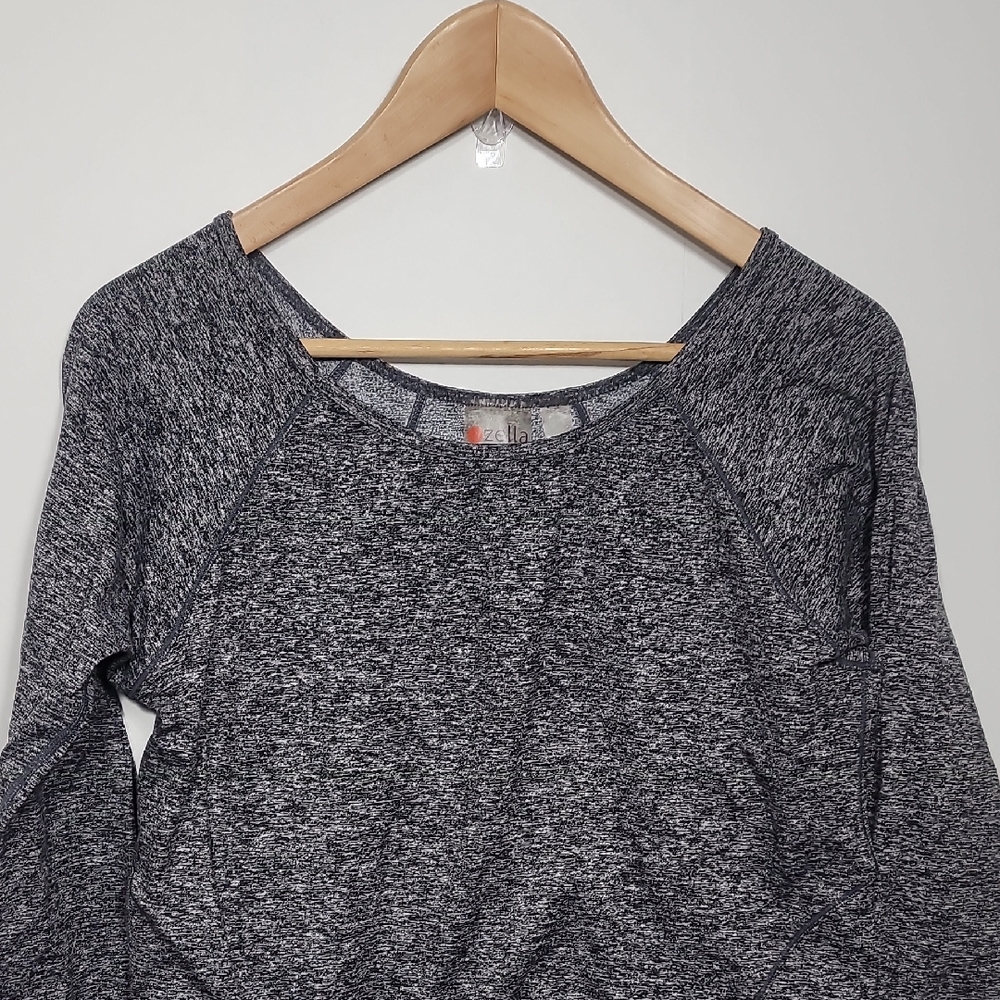 Zella Charcoal Heather pullover super soft top/shirt, sz med